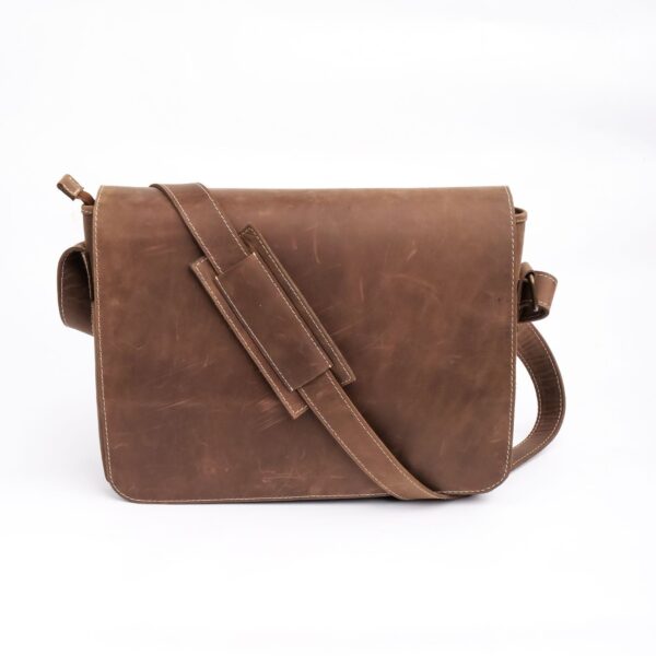 Classic Satchel Vintage Leather Messenger Bag (Vintage Brown)