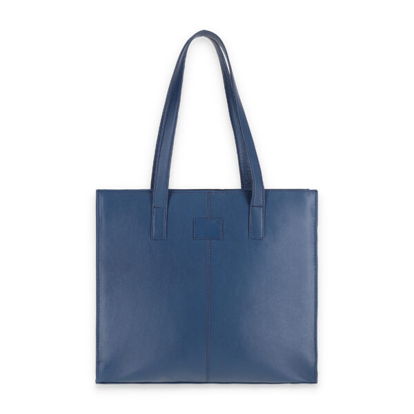 Everyday Women's Leather Zipper Tote Bag-Midnight Blue