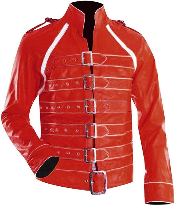 Mercury Red Faux Leather Fashion Jacket Halloween Costume Jacket