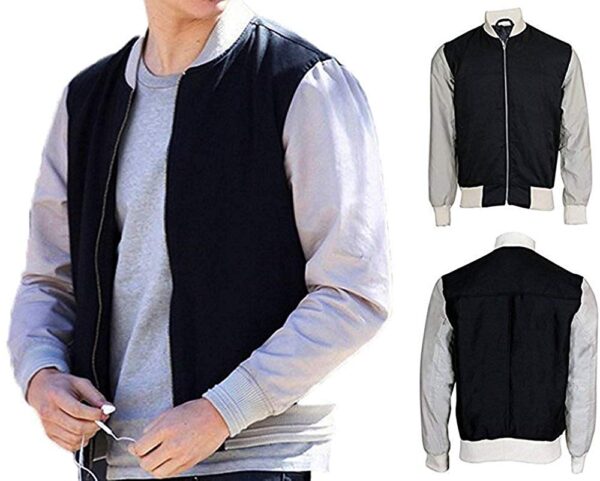 Ansel Elgort Baby Driver Cotton Fleece Varsity Letterman Jacket
