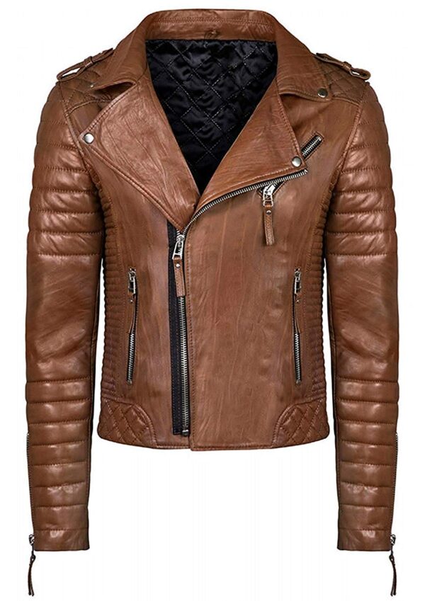 Womens Diamond Quilted Kay Michaels BodaSkin Biker Real Leather Jacket